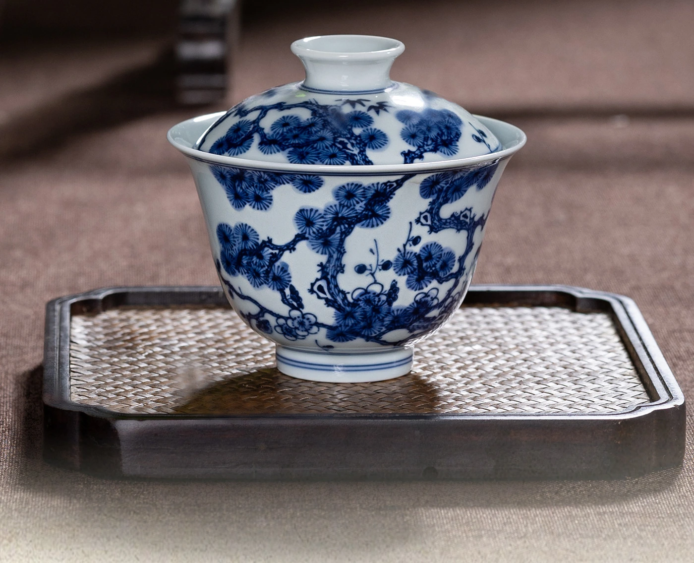 Les trois amis de l’hiver Gaiwan: portrait sur table à thé