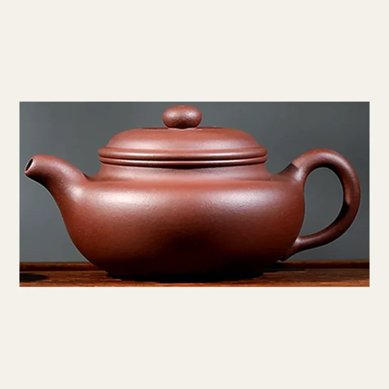 Front view of the Da Hong Pao Fanggu Yixing teapot