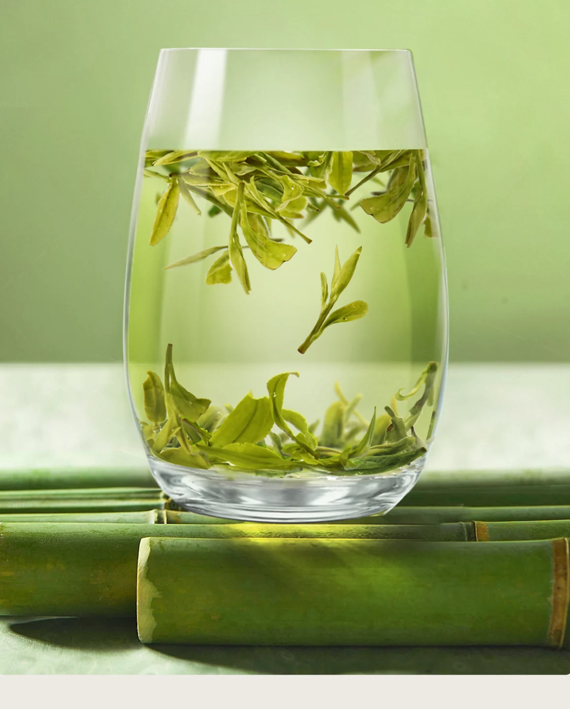 Gong Pai Longjing green tea after brewing
