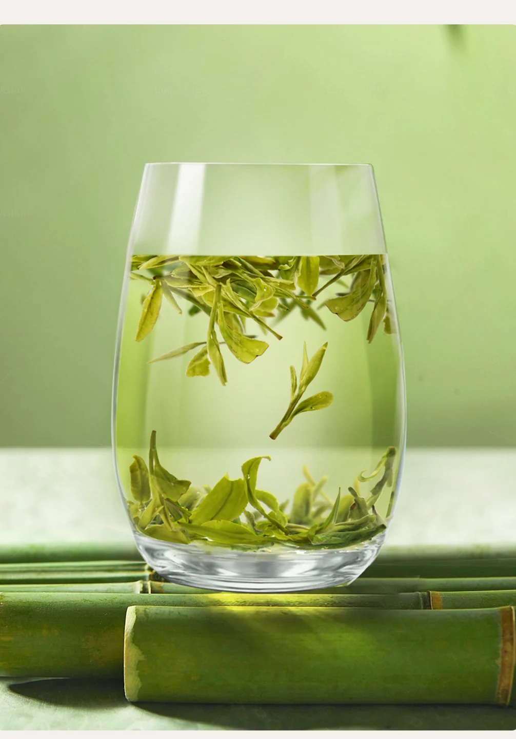 Gong Pai Longjing green tea after brewing