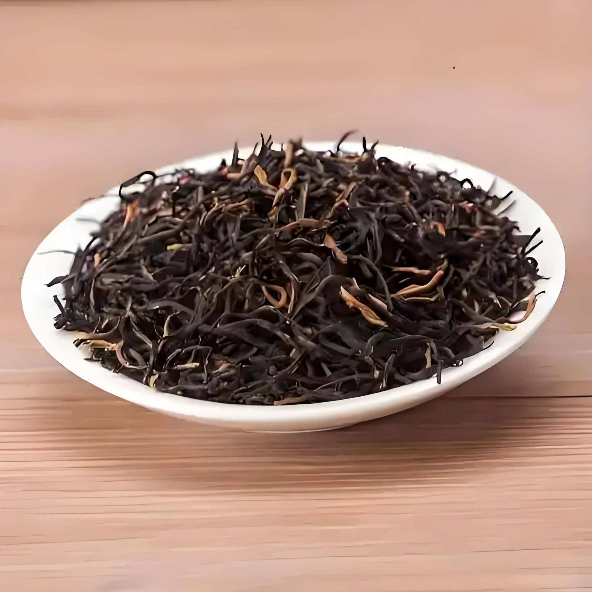 Dark tea sample illustrating variation in dry-leaf color