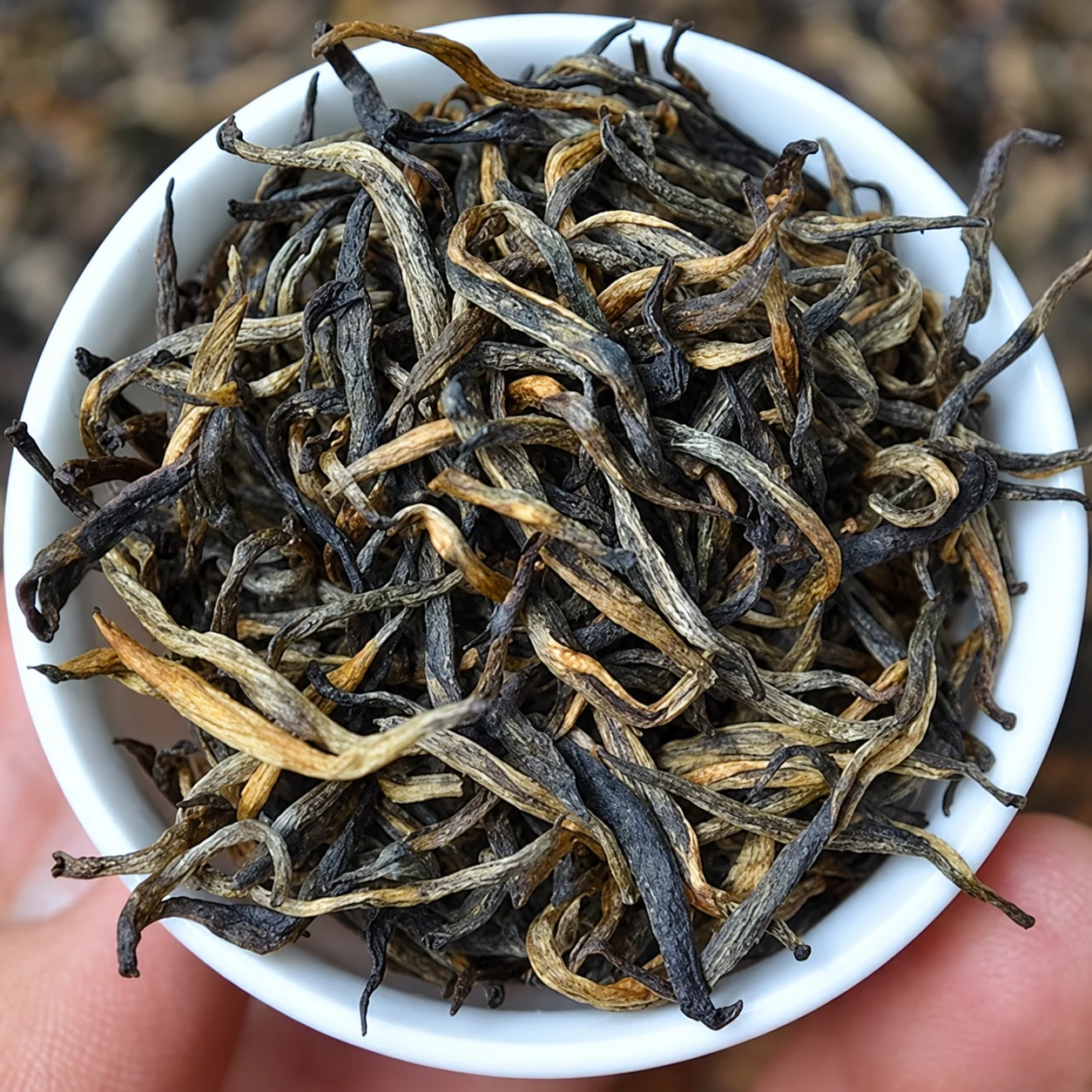 Dry buds shown before resealing their storage packet