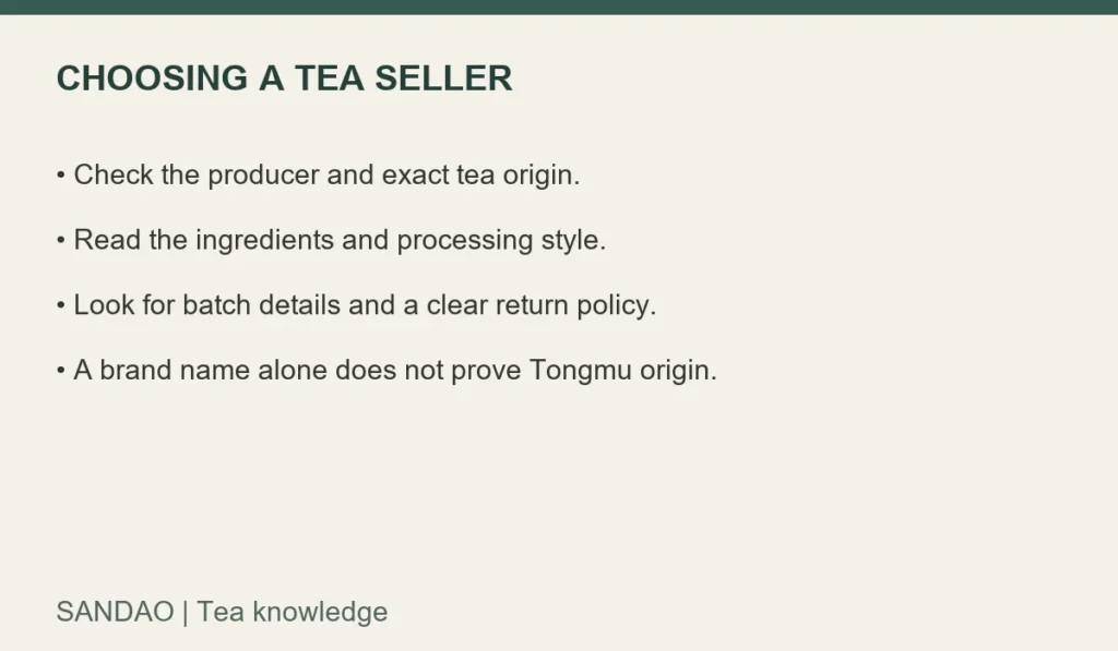 Lapsang Souchong: Brand and seller checklist