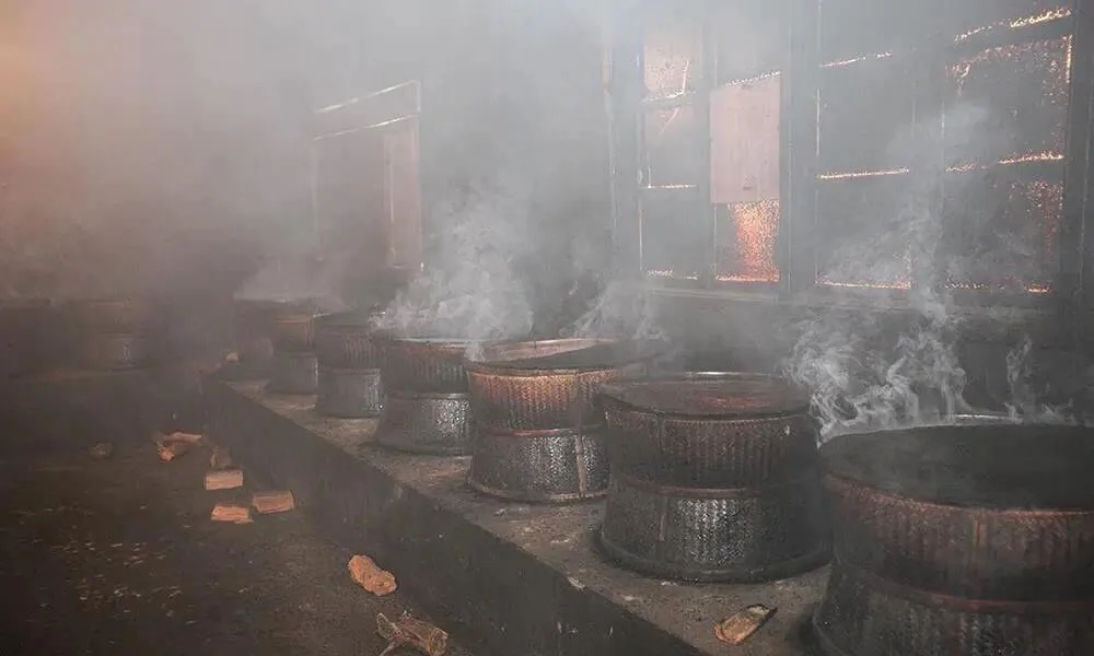 Traditional tea smoking workroom