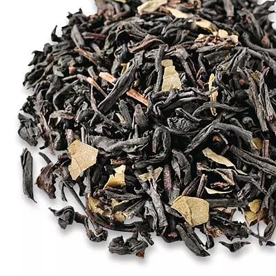 Black tea leaves mixed with pale leaf fragments