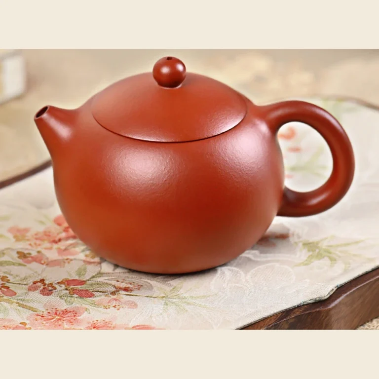 Front view of the handmade Zhuni Xishi Yixing teapot